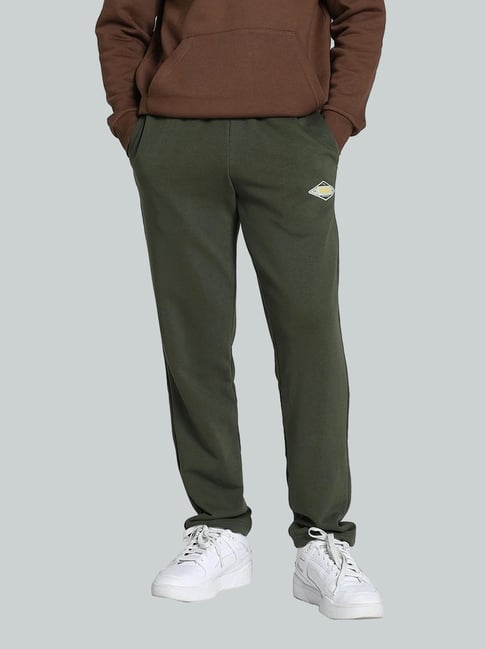 Puma Dark Olive Cotton Regular Fit Trackpants-picture-48
