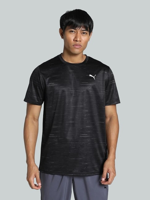 puma black regular fit sports t-shirt