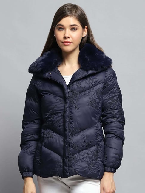 Navy Blue Monte Carlo Jackets Online Buy Monte Carlo Women Solid