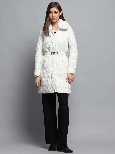 Monte Carlo Women's White Self Design Collar Neck Full Sleeve Jacket-picture-40