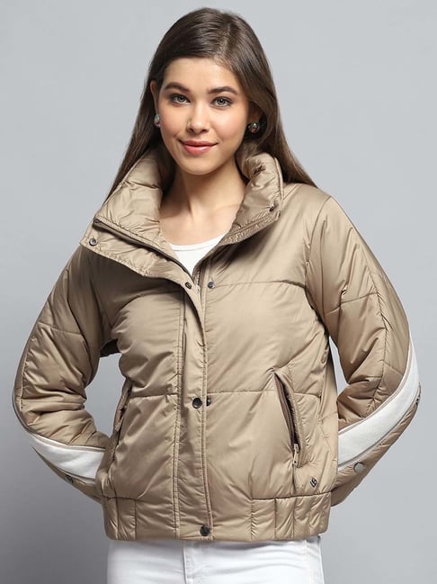 Monte Carlo Women's Beige Solid Collar Neck Full Sleeve Jacket-picture-37