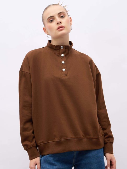 Styli Brown Plain Sweatshirt-picture-16