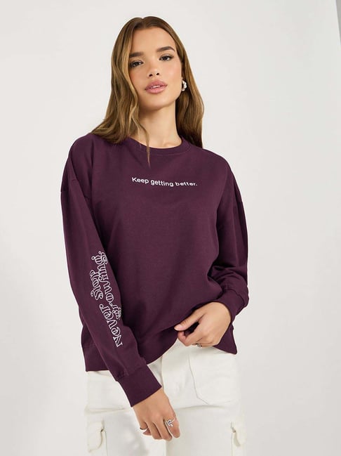 Styli Purple Printed Sweatshirt-picture-23