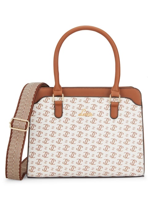 Lavie Off White Printed Medium Handbag