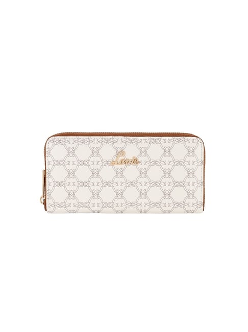 Lavie White Printed Zip Around Wallet for Women