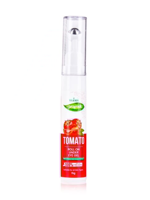 VI-JOHN Prakritik Tomato Roll On Under Eye Gel Made with 100% Natural Bio Actives - 15 gm