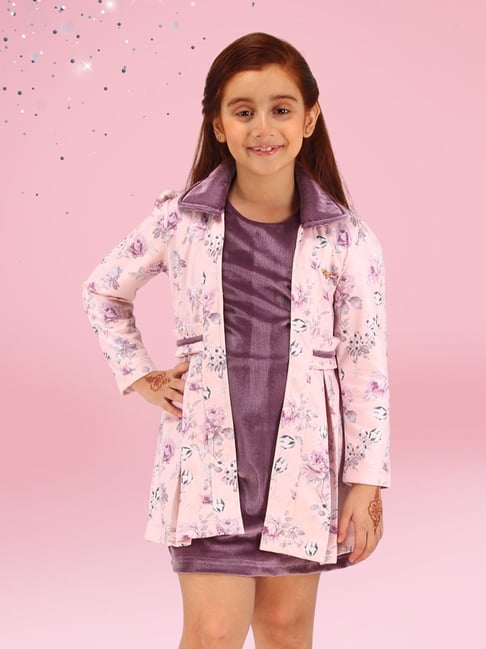 Cutecumber Girls Purple Dress With Jacket-picture-32