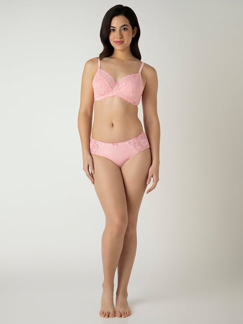 Amante Pink Polyamide Regular Fit Bra-picture-27