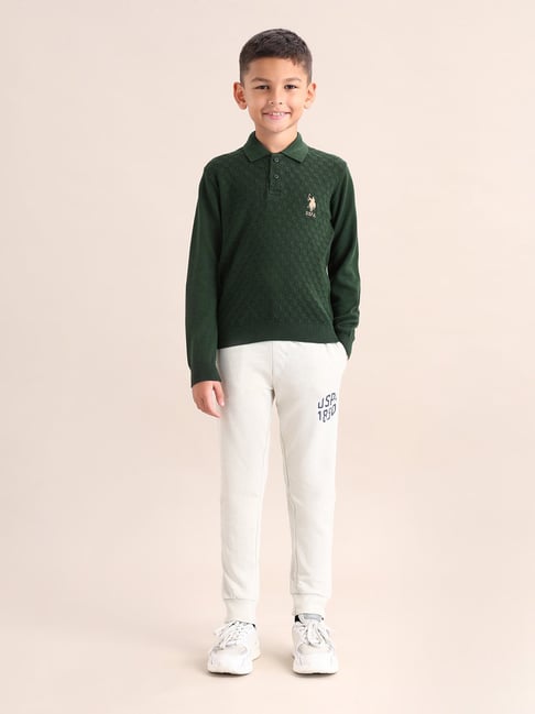 U.S. Polo Assn. Boys Green Cotton Self Sweaters-picture-15