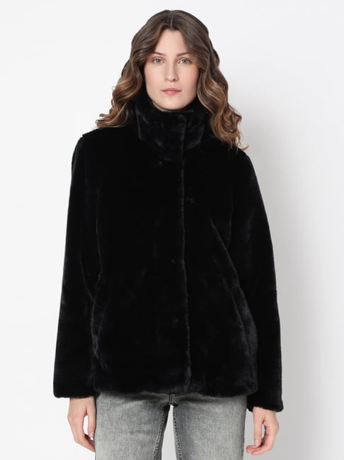 Vero Moda Black Self Design Full Sleeves Jacket-picture-14