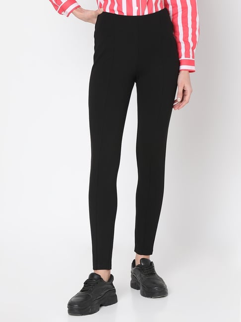 Vero Moda Black Solid Jeggings-picture-37