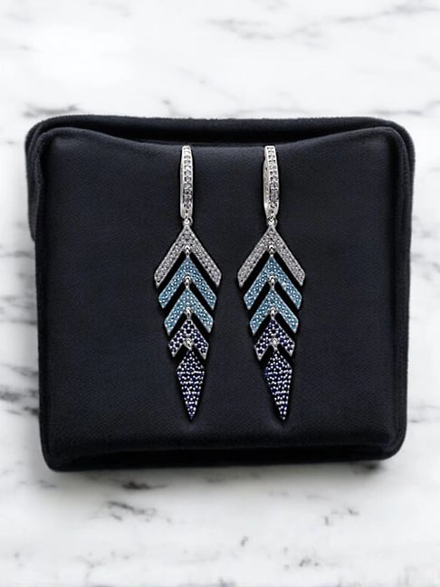 Rihi by P.C. Chandra Jewellers 925 Sterling Silver Multicolor Stone Drop Earrings