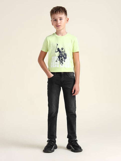 U.S. Polo Assn. Boys Black Cotton Jeans