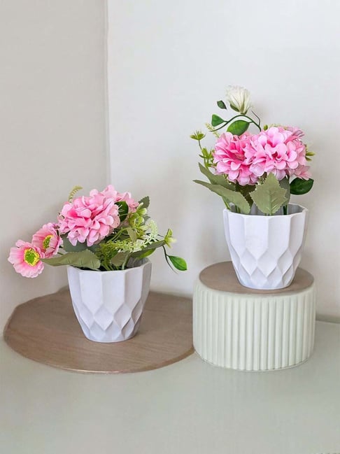 Art Street Pink Ceramic Artificial Hydrangea Flower With Pot - Set of 2-picture-11