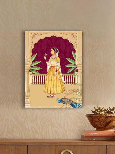 Buy Art Street Yellow Mughal Stretched Canvas Wall Artwork at Best