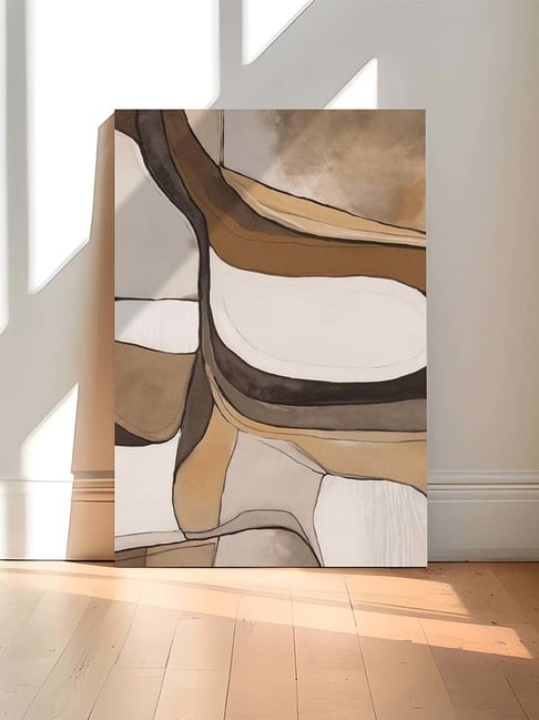 Art Street Beige Modern Abstract Stretched Canvas Painting-picture-17