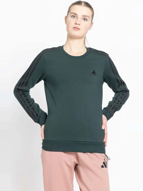 adidas Green Plain Sports Sweatshirt