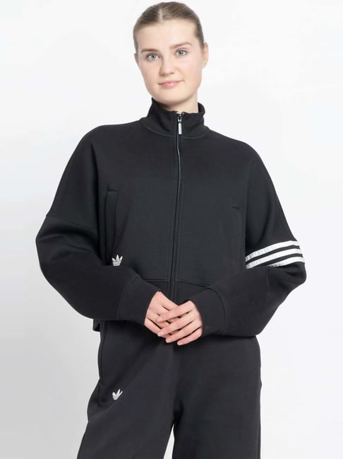 Buy Adidas Originals Black Plain Sports Track Top for Women Online