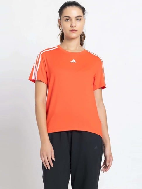 adidas Orange Plain Sports T-Shirt