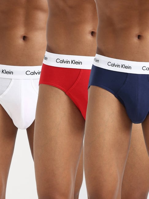 Calvin Klein Underwear Multicolor Cotton Slim Fit Logo Printed Briefs