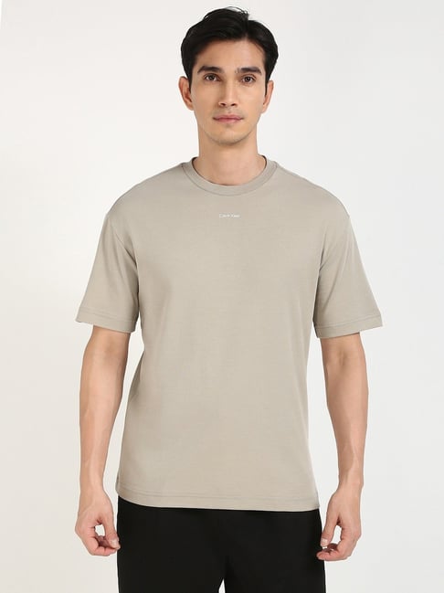 Calvin Klein Jeans Vintage Khaki Cotton Regular Fit T-Shirt