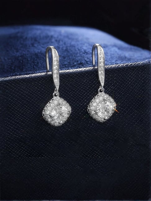 Peora Cubic Zirconia & Crystal Studded Silver Plated Fancy Drop Earrings-picture-26