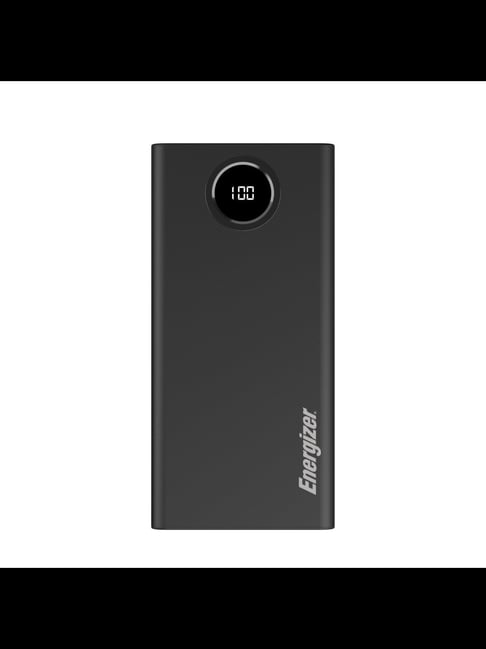 Energizer Black 10000 mAh Fast Charging Power Bank, Triple Outputs, USB-A 22.5W