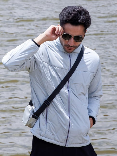 Campus Sutra Grey Regular Fit Quilted Jacket-picture-17