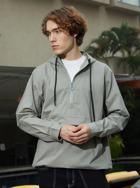Campus Sutra Grey Regular Fit Hooded Jacket-picture-27
