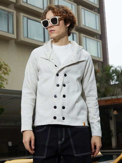 Campus Sutra Grey Regular Fit Hooded Jacket-picture-28