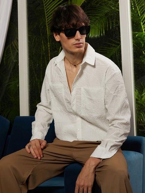 Campus Sutra White Regular Fit Shacket