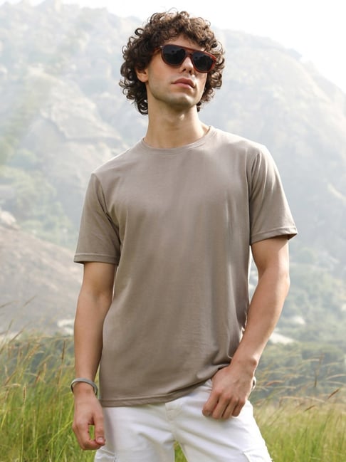 Campus Sutra Grey Regular Fit T-Shirt-picture-36