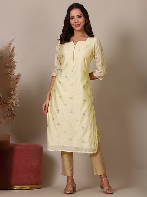 Aurelia Yellow Floral Print Kurta-picture-41