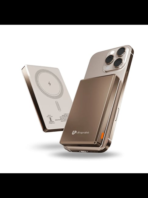 UltraProlink Golden Ultra Slim Wireless Magnetic Mag-Safe Power Bank Mag 4 Type C port