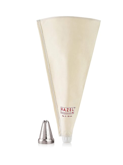 HAZEL White Cake Decorating Nozzle & Reusable Piping Bag