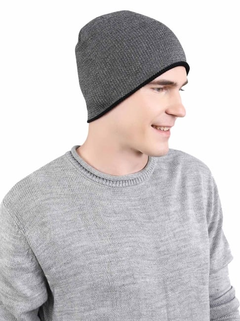 BHARATASYA Wool Black Mens Winter Cap