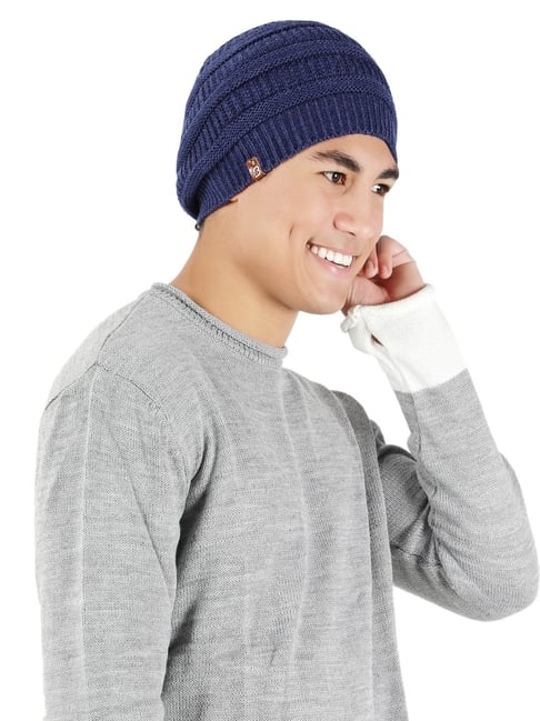 For Men Soft Beanie Hat Mens Buy BHARATASYA Acrylic Blue Mens