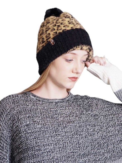 BHARATASYA Wool Brown Womens Winter Cap