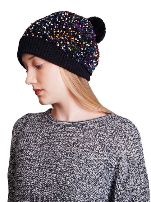 Buy BHARATASYA Wool Black Womens Winter Cap Online Tata CLiQ