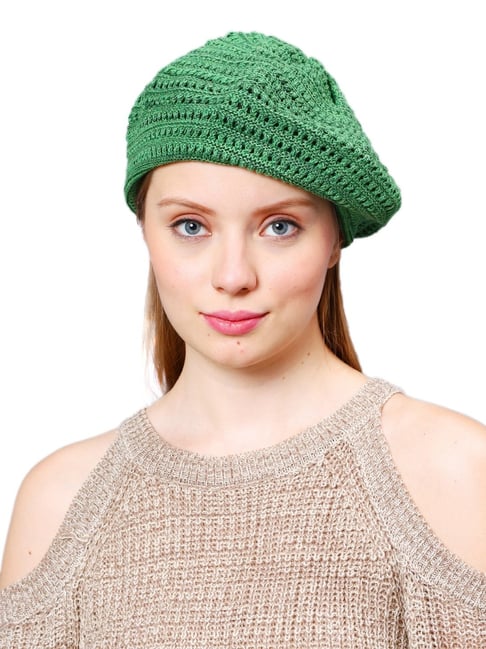 Buy BHARATASYA Cotton Green Women Beret Cap Online Tata CLiQ