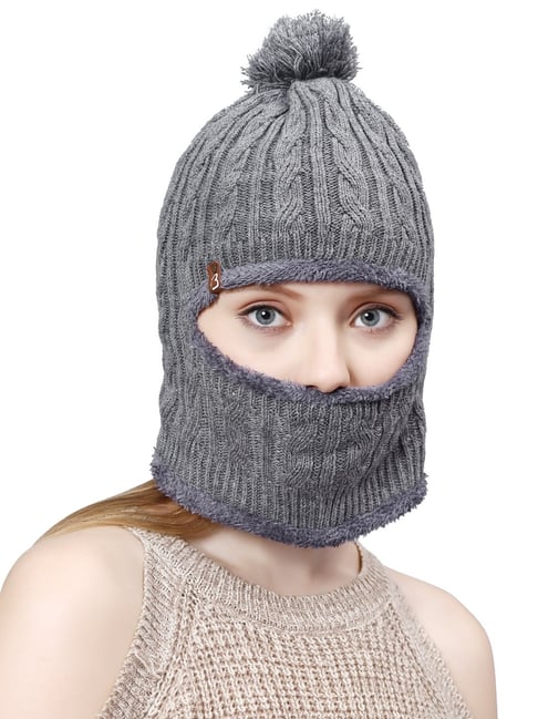 Buy BHARATASYA Acrylic Grey Women Balaclava Cap Online Tata CLiQ