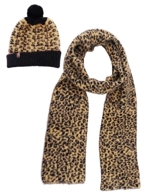 Beanie Leopard Print Hat And Gloves Leopard Print Eyelash Knitted