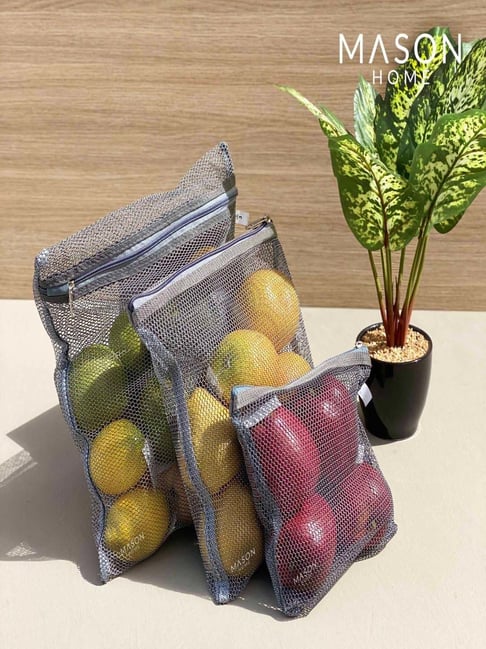 Mason Home Grey Mesh Premium Fridge Storage Bag - Set of 3-picture-36