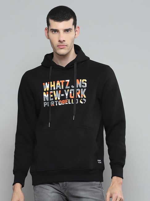 cloak & decker by monte carlo Cloak & Decker Mens Printed Black Hooded Neck Full Sleeve Sweatshirt-picture-18