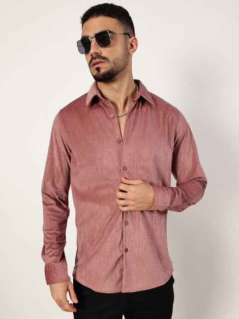 Thomas Scott Pink Slim Fit Textured Shirt-picture-27