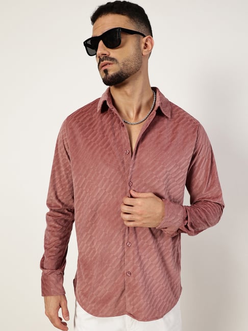 Thomas Scott Pink Slim Fit Textured Shirt-picture-23