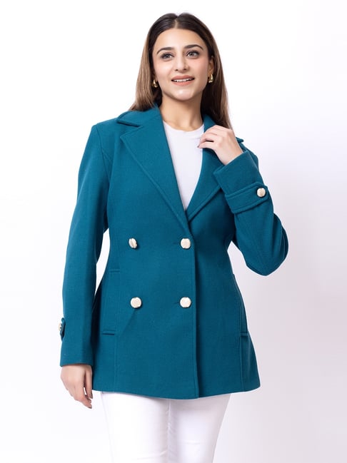 Club York Teal Solid Full Sleeves Coat-picture-33