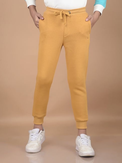 Crimsoune Club Boys Mustard Solid Joggers