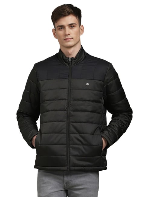 Louis Philippe Black Regular Fit Quilted Jacket-picture-28