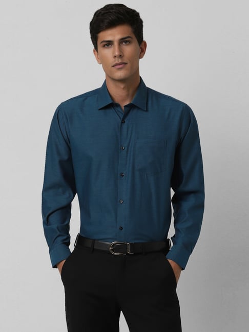 Van Heusen Blue Cotton Regular Fit Shirt-picture-31